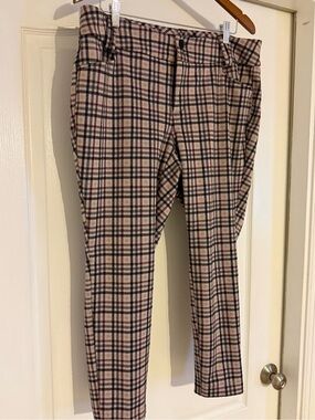 torrid Beige Plaid Chinos with Black & Burgundy Windowpane